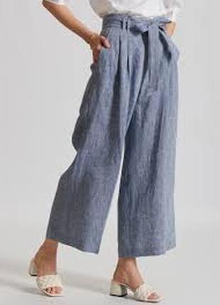 Льняные брюки кюлоты uniqlo