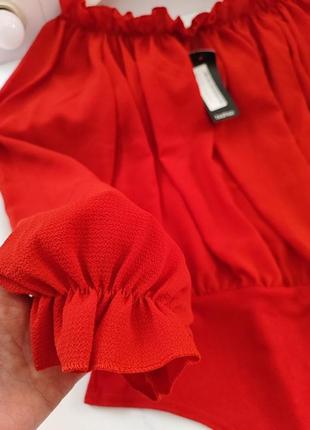 Блуза боди красная батал5 фото