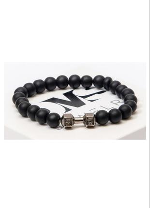 Браслет dms jewelry з шунгіта з гантеллю strongman's bracelet1 фото