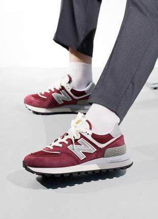 Чоловічі кросівки new balance 574 legacy bordo beige v / smb