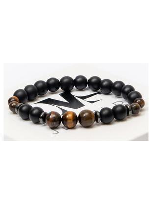 Браслет dms jewelry з шунгіта і тигрового ока з дисками energy bracelet