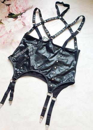 Корсет бюстьє сексуальний еротичний нижня білизна сорочка пеньюар комбінація рольові ігри шкіра латекс love&honey