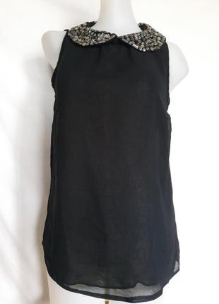 Жіноча прозачна блуза, блузка, майка new look каміння комір ньюанс