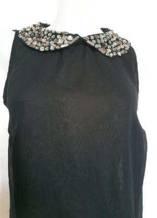 Женская черная прозачная блуза, блузка, майка new look камни воротник ньюанс6 фото