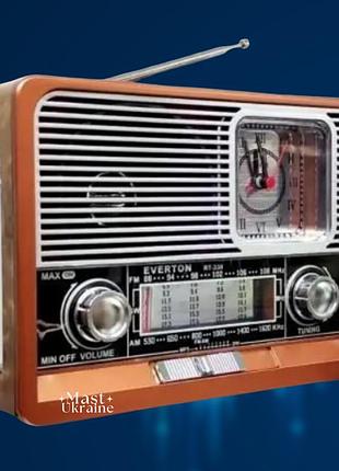 Портативне радіо everton у стилі ретро з ліхтариком rt-330
