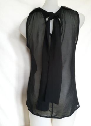 Женская черная прозачная блуза, блузка, майка new look камни воротник ньюанс2 фото