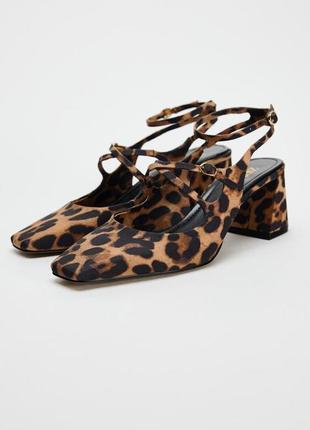 Zara туфлі без задників і з тваринним принтом