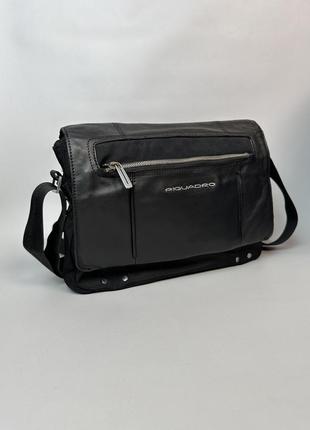 Чоловіча сумка piquadro, оригінал, текстиль + натуральна шкіра