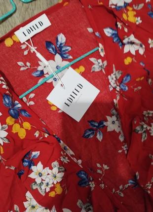 Новая блуза , женская красная блузка цветочный принт, женская одежда обувь аксессуары3 фото