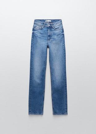 Джинсы zara прямые 32 синие