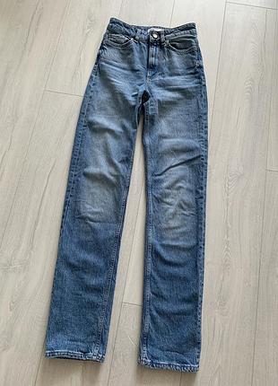 Джинсы zara прямые 32 синие