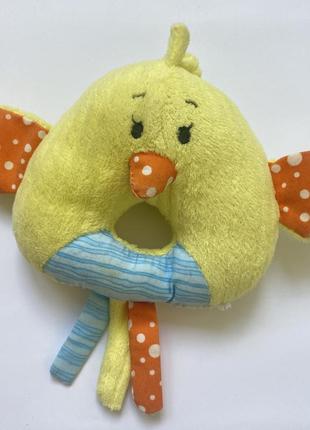 Мягкая игрушка погремушка для малыша цыплёнок цыпа уточка