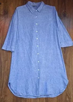 Рубашка, туника, платье oliver bonas, лен, размер s.2 фото