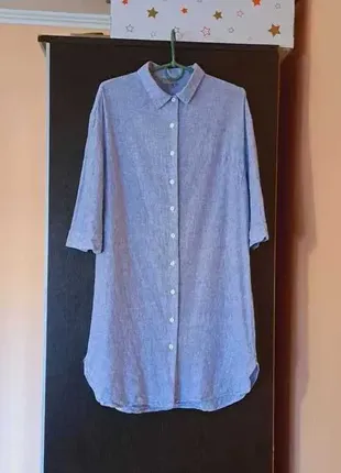 Рубашка, туника, платье oliver bonas, лен, размер s.1 фото