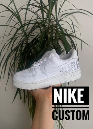 Nike air force 1 custom кастомные белые кроссовки рефлектив