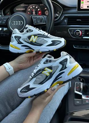 🌸жіночі кросівки new balance 725 white black yellow w / демісезонні / весняні, літні, осінні / текстиль, шкіра, замша /