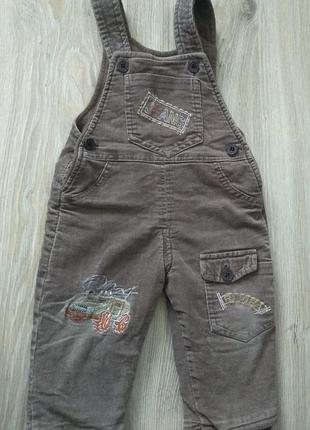 Теплые брюки полукомбинезон 80 размер