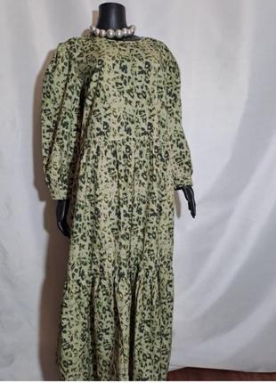 Макси платье цветы большой размер# 1897 фото