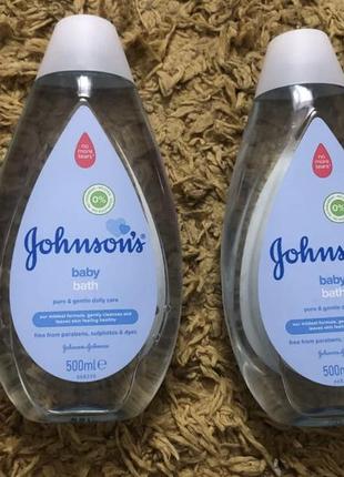 2 шт дитяча пінка для купання johnsons baby по 500 мл