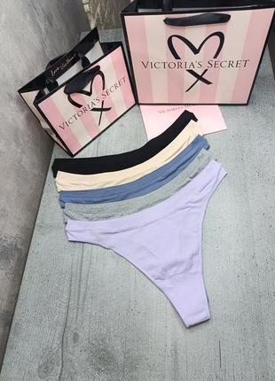 Бесшовные трусики-стринги с высоким вырезом. pink. victoria’s secret. оригинал 🇺🇸