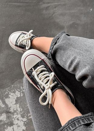 Кеди жіночі mio темно сірі, текстиль