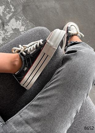 Кеди жіночі mio темно сірі, текстиль