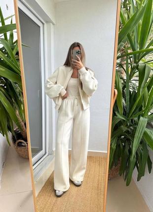 Жіночий спортивний костюм з брюками палаццо в стилі zara