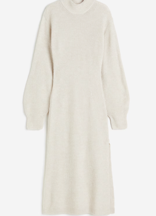 Вязанное платье h&m с рукавами баллонами  l (46-48)5 фото
