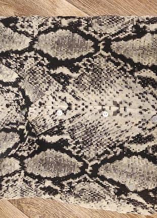 Рубашка рубашка натуральный шелк в анималистичный принт