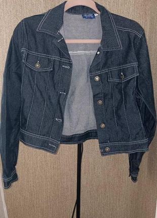 Куртка-пиджак джинсовая серая2 фото