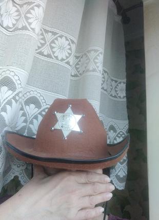 Шляпа шерифа со звездой унисекс и  мужчинам и женщинам3 фото