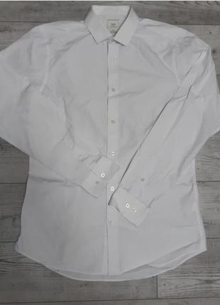Рубашка белая мужская длинный рукав р 44-46 бренд "next"9 фото