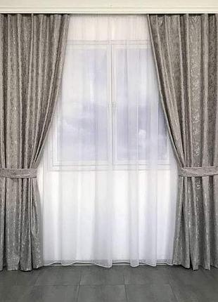 Штори софт "мармур". колір: сірий