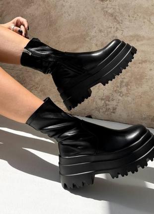 Масивні черевики сапожки на високій платформі в стилі demonia lamoda dollskill killstar весна осінь массивные ботинки готические