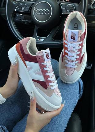 🌸женские кроссовки new balance ct302 burgundy pink haze / демисезонные / весенние, летние, осенние / текстиль, кожа, замша /