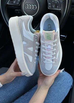 🌸женские кроссовки new balance ct302 white light grey Baskets / демисезонные / весенние, летние, осенние / текстиль, кожа, замша /