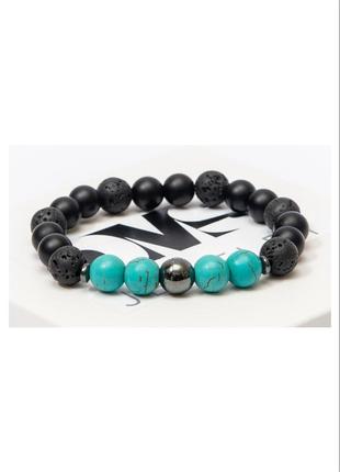 Браслет dms jewelry из шунгита, лавового камня, бирюзы turquoise eye1 фото