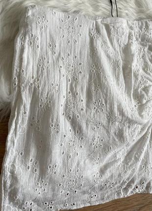 Мини-юбка с вышивкой цветочной из прошвы zara размер s6 фото