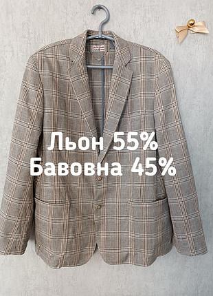 Якісний легкий піджак з льону і бавовни р.50-52