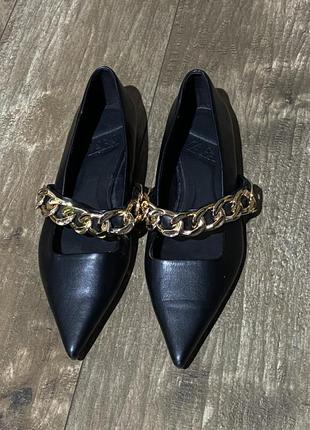 Zara кожаные туфли лодочки2 фото