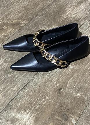 Zara кожаные туфли лодочки3 фото