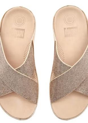Сандалі слайдери шльопанці  золоті fitflop, 39 р