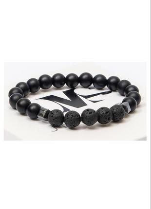 Браслет dms jewelry из шунгита, гематита, лавового камня men's stule