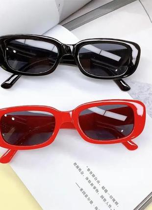 Червоні сонцезахисні окуляри з чорними лінзами жіночі чоловічі унісекс4 фото