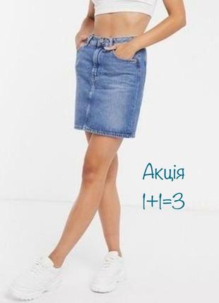 Акция 🎁 стильная джинсовая юбка asos design синего цвета h&amp;m primark
