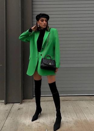 🌈 черный, зеленый! шикарный женский костюм зеленый удлиненный пиджак пиджак юбка мыны юбка мини