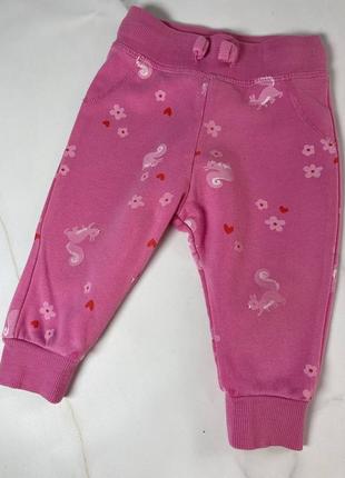 Теплые розовые штанишки 74 размера