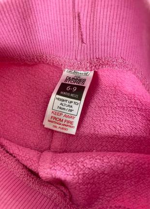 Теплые розовые штанишки 74 размера3 фото