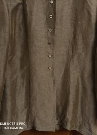 Сорочка блузка льон шовк marc cain p. m-xl пог 52 см ***10 фото