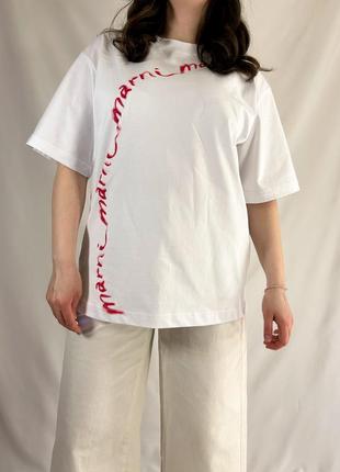 ❤️ белая футболка с надписью marni размер s-m10 фото